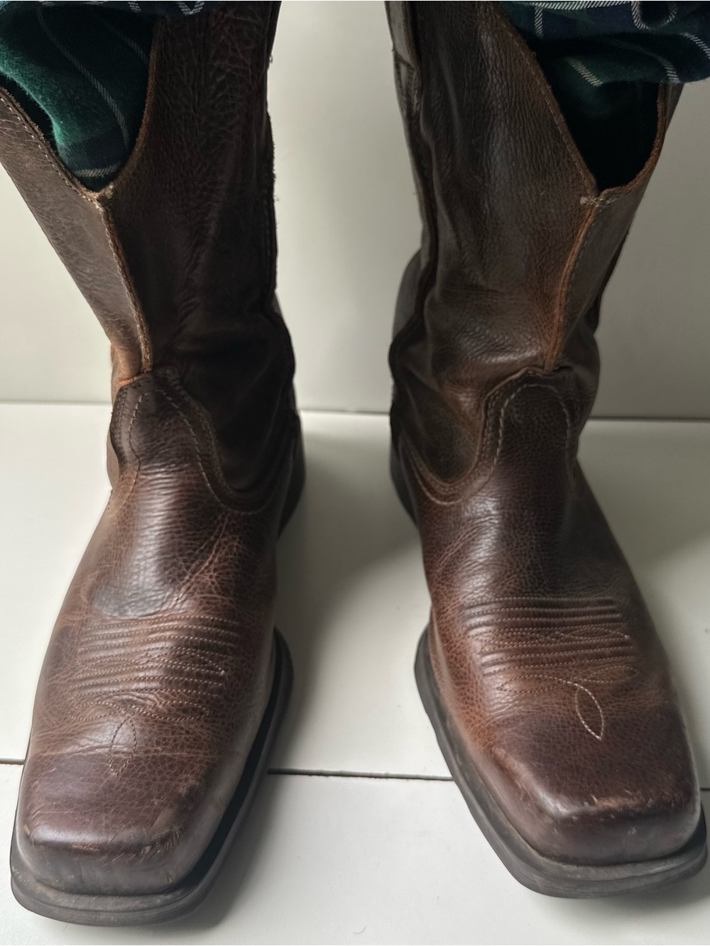Ariat Men's Square Toe Western Boots Brown Leather Size 13EE 10015307